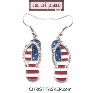 Freedom & Flip Flop American Flag Earrings